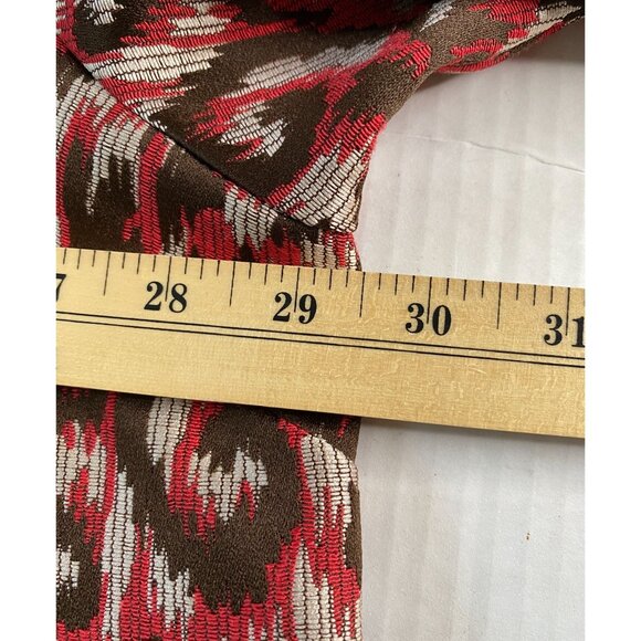 Maggie Barnes Womens Red & Brown Abstract Print Long Line  Jacket Size 3X - Picture 6 of 12